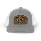 Charlemont MA Retro Mountain Patch Snapback Trucker Cap
