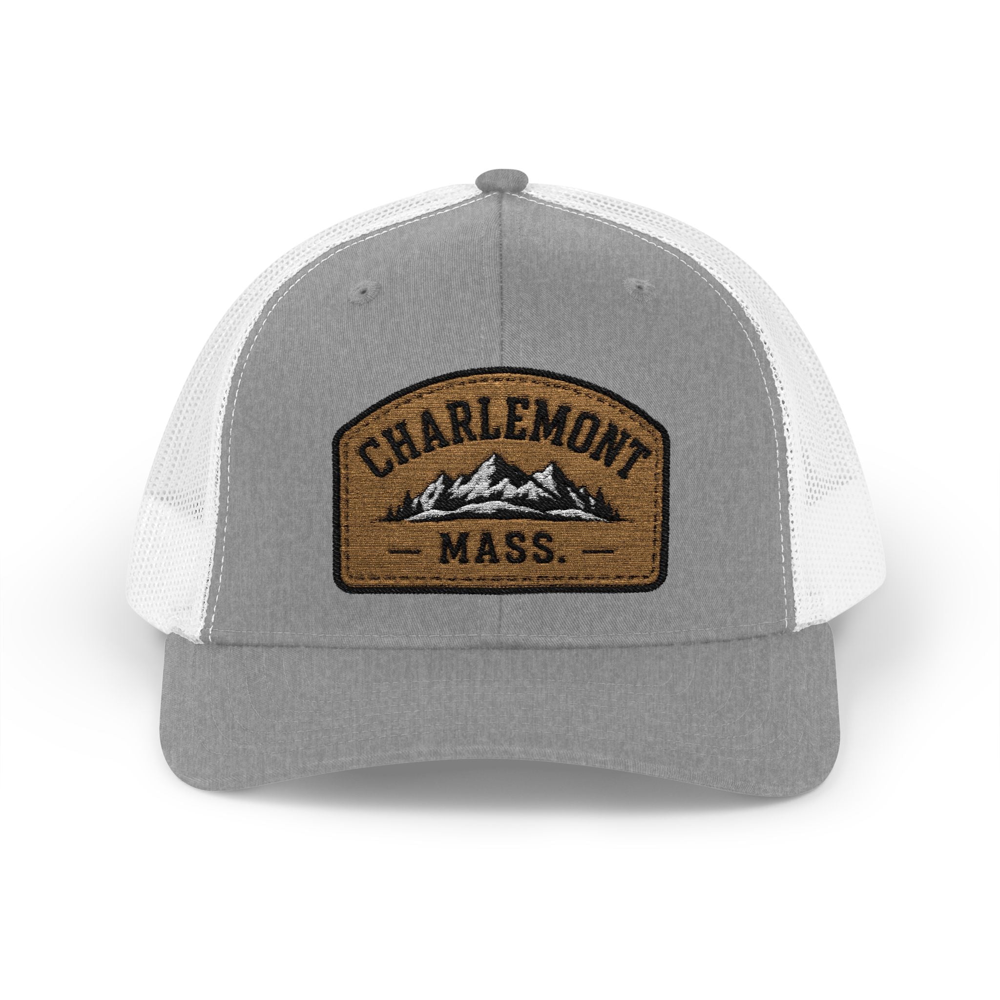 Charlemont MA Retro Mountain Patch Snapback Trucker Cap