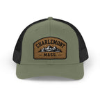 Charlemont MA Retro Mountain Patch Snapback Trucker Cap