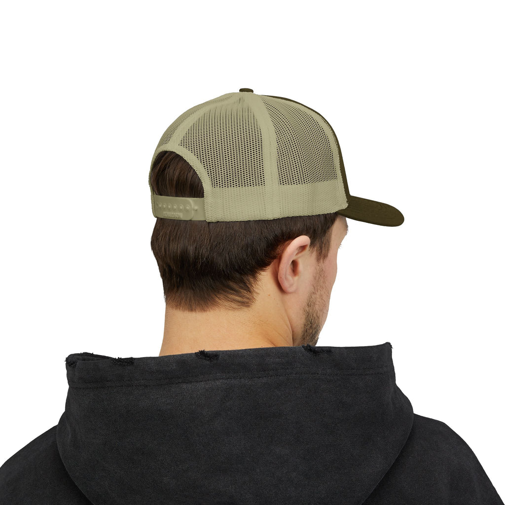 Deerfield River Retro Mountain Patch Snapback Trucker Cap