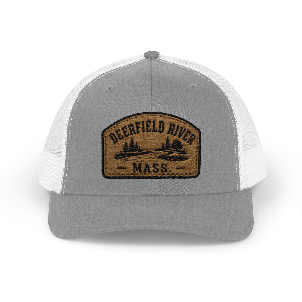 Deerfield River Retro Mountain Patch Snapback Trucker Cap