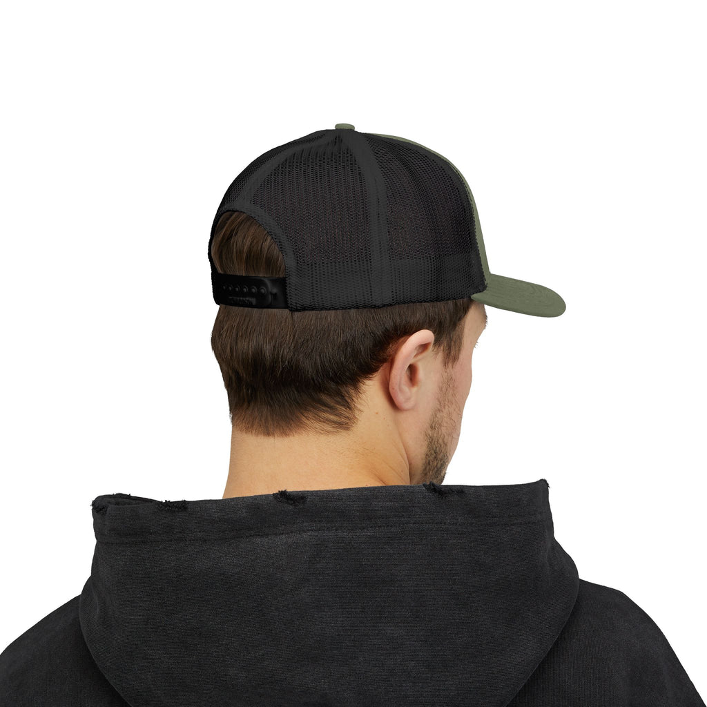 Deerfield River Retro Mountain Patch Snapback Trucker Cap